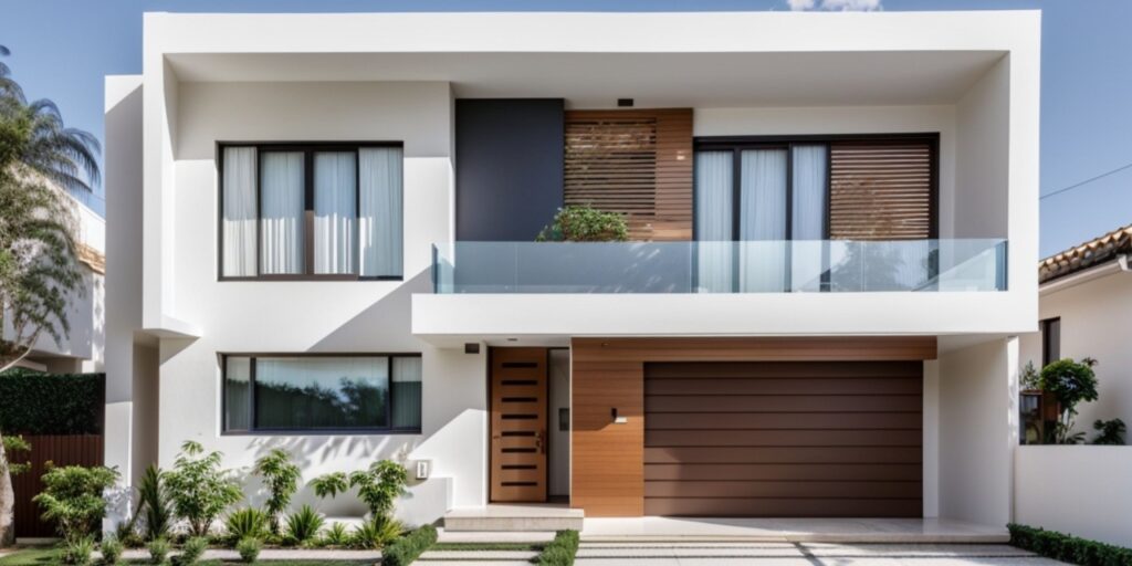 ¿Cuál es el tamaño ideal para una casa? Fachada de casa moderna de lujo de 2 pisos