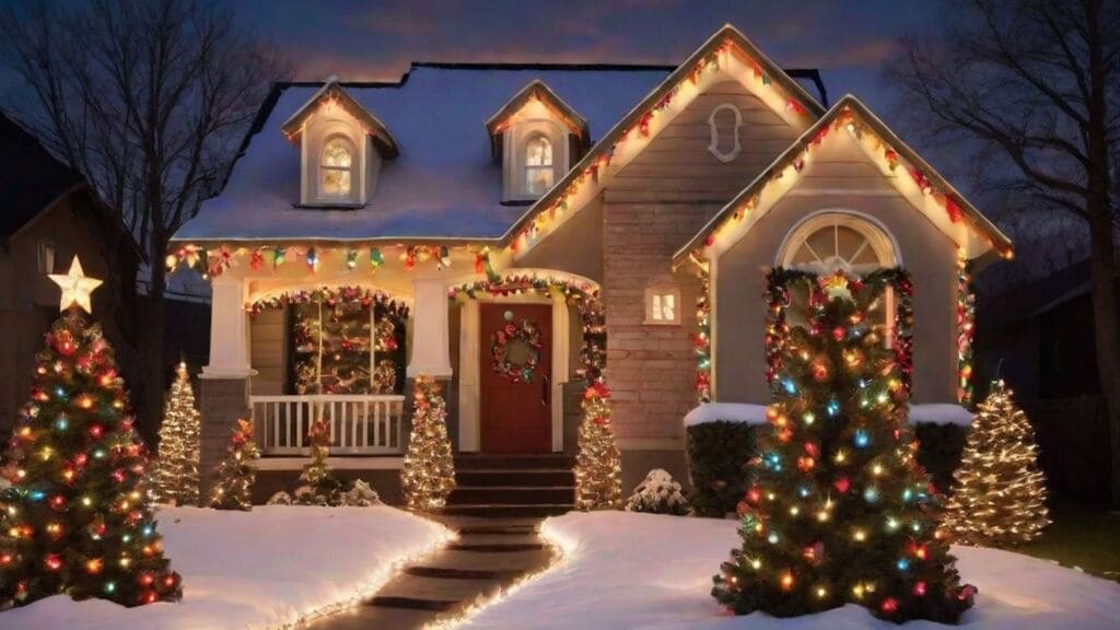 Iluminación de Navidad para casas modernas.
